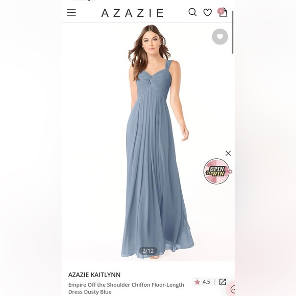 Azazie Dresses & Skirts - AZAZIE Kaitlynn Dusty Blue Empire Ruched Chiffon Convertible Dress